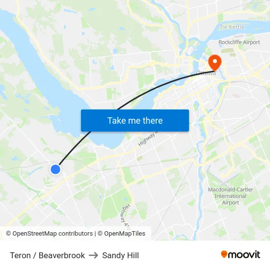 Teron / Beaverbrook to Sandy Hill map