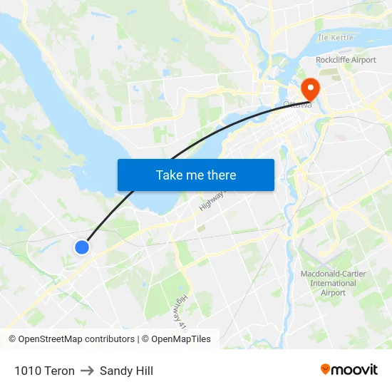 1010 Teron to Sandy Hill map