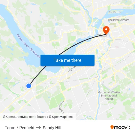 Teron / Penfield to Sandy Hill map