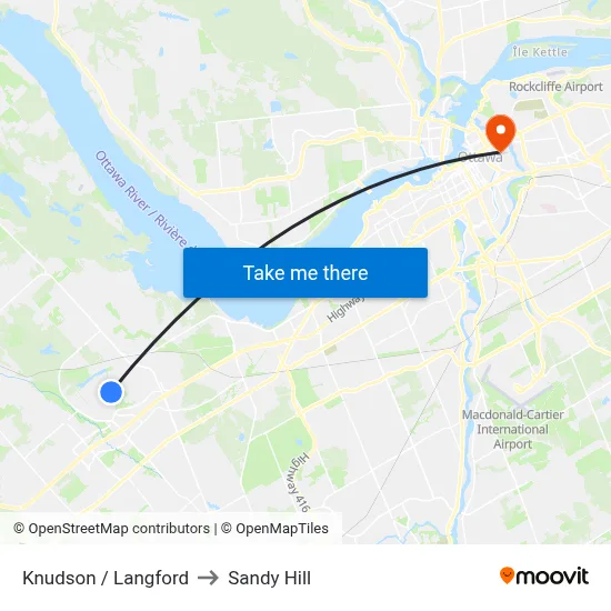 Knudson / Langford to Sandy Hill map