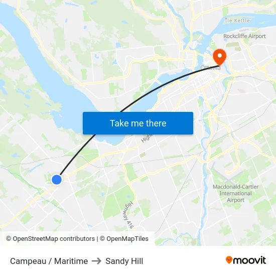 Campeau / Maritime to Sandy Hill map