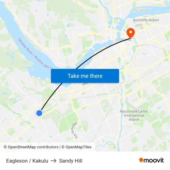 Eagleson / Kakulu to Sandy Hill map