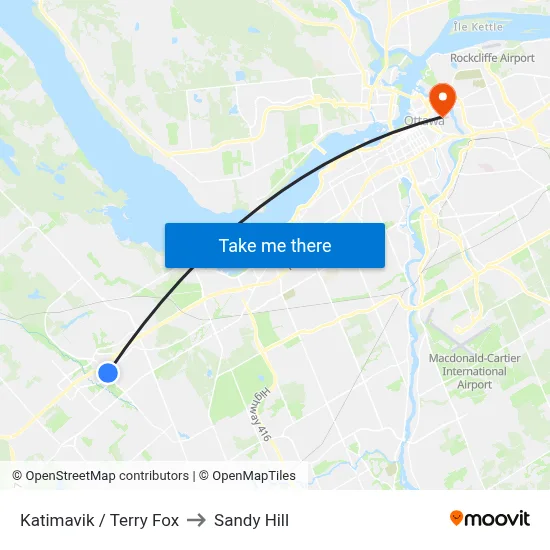 Katimavik / Terry Fox to Sandy Hill map