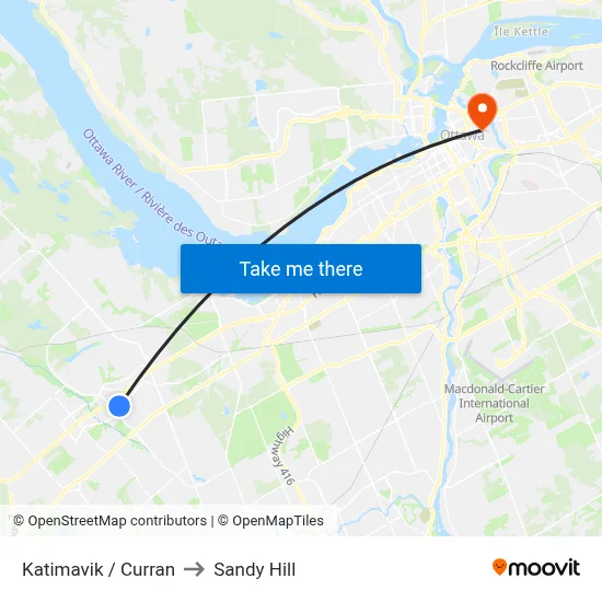 Katimavik / Curran to Sandy Hill map