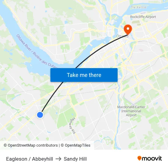 Eagleson / Abbeyhill to Sandy Hill map