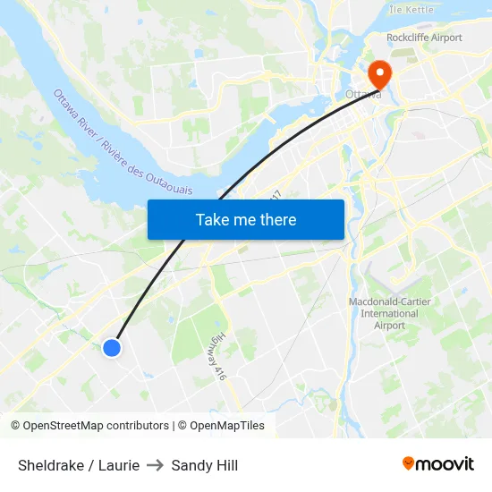Sheldrake / Laurie to Sandy Hill map