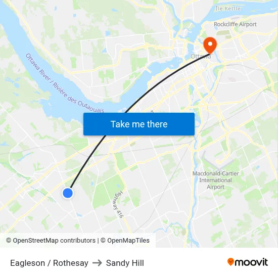 Eagleson / Rothesay to Sandy Hill map