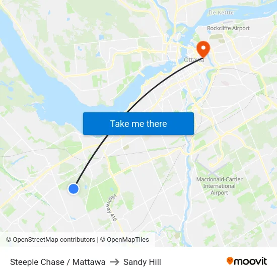 Steeple Chase / Mattawa to Sandy Hill map