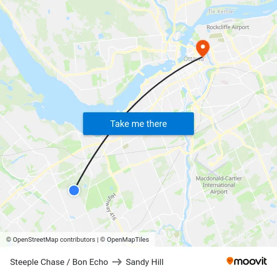 Steeple Chase / Bon Echo to Sandy Hill map