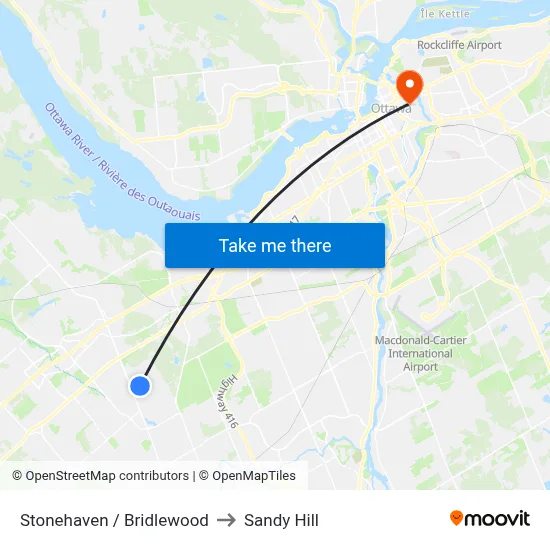 Stonehaven / Bridlewood to Sandy Hill map