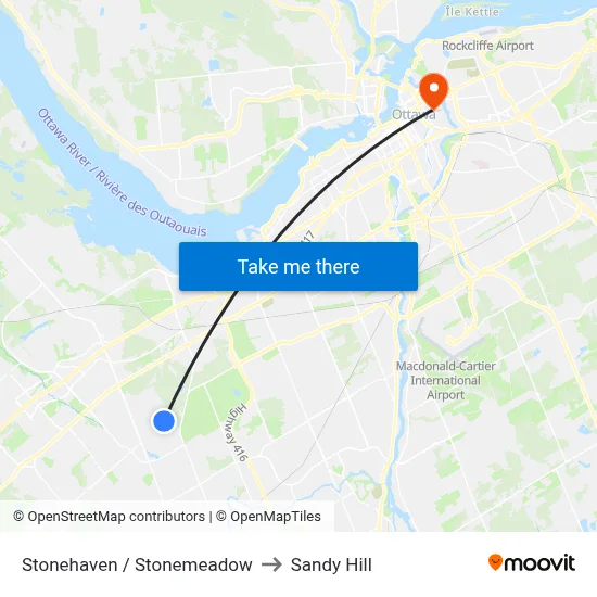 Stonehaven / Stonemeadow to Sandy Hill map