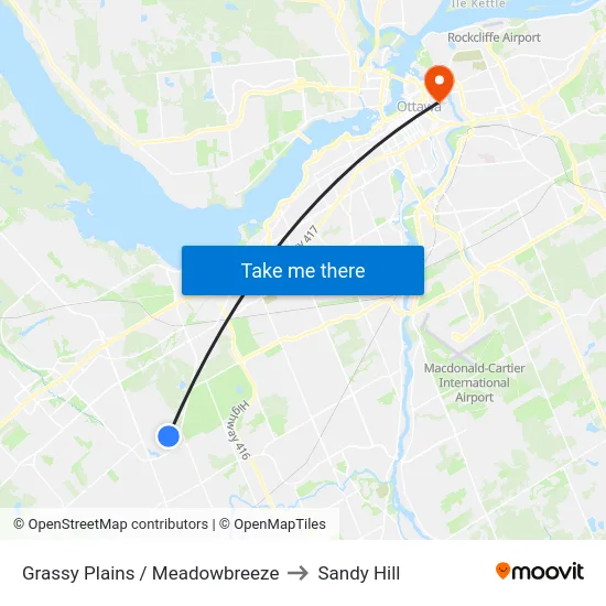 Grassy Plains / Meadowbreeze to Sandy Hill map
