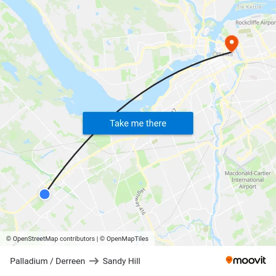 Palladium / Derreen to Sandy Hill map