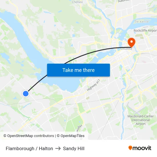 Flamborough / Halton to Sandy Hill map