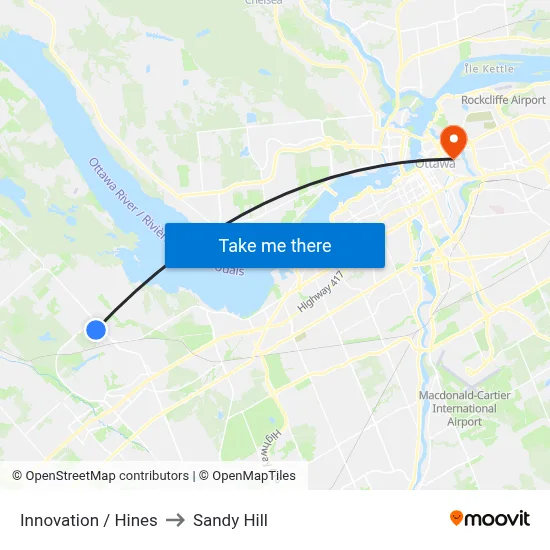 Innovation / Hines to Sandy Hill map