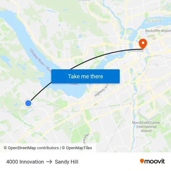 4000 Innovation to Sandy Hill map