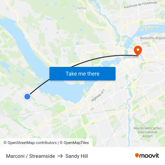 Marconi / Streamside to Sandy Hill map