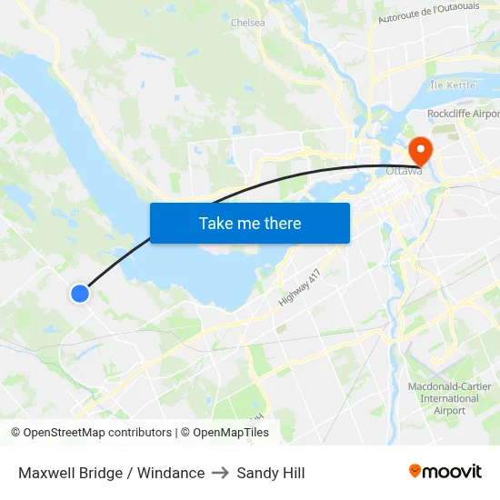 Maxwell Bridge / Windance to Sandy Hill map