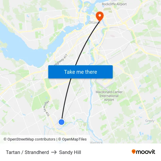 Tartan / Strandherd to Sandy Hill map