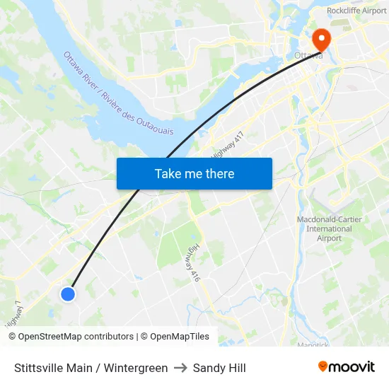 Stittsville Main / Wintergreen to Sandy Hill map