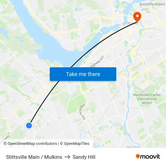 Stittsville Main / Mulkins to Sandy Hill map