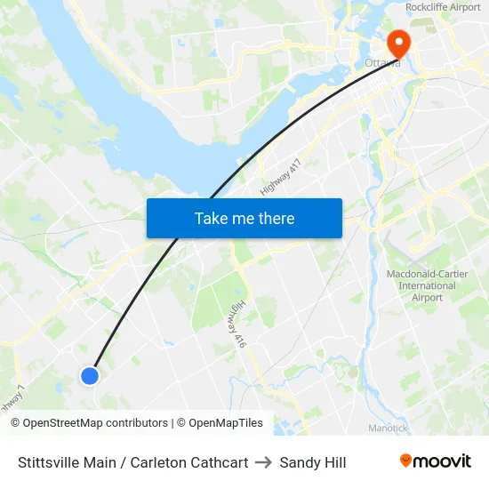 Stittsville Main / Carleton Cathcart to Sandy Hill map