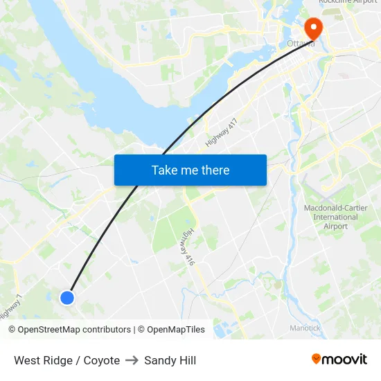 West Ridge / Coyote to Sandy Hill map