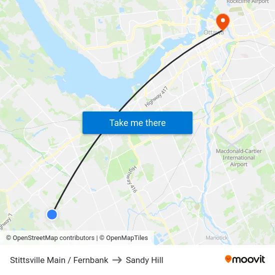 Stittsville Main / Fernbank to Sandy Hill map