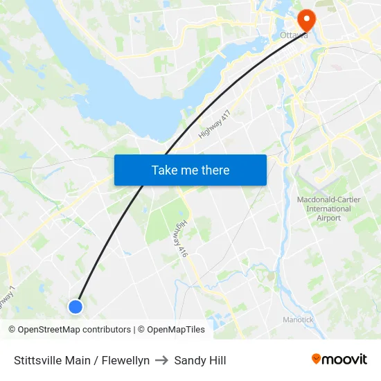 Stittsville Main / Flewellyn to Sandy Hill map