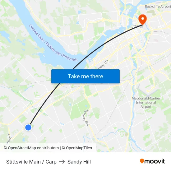 Stittsville Main / Carp to Sandy Hill map