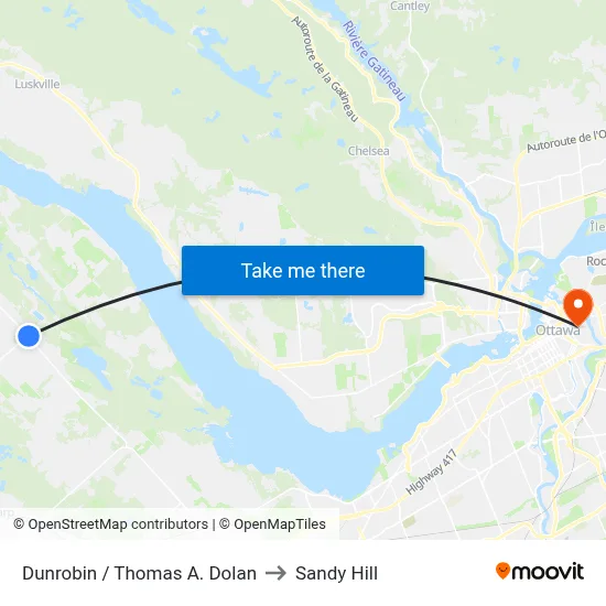 Dunrobin / Thomas A. Dolan to Sandy Hill map