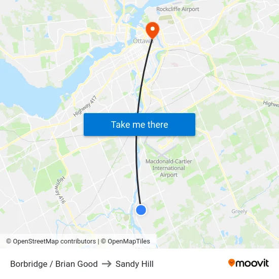Borbridge / Brian Good to Sandy Hill map