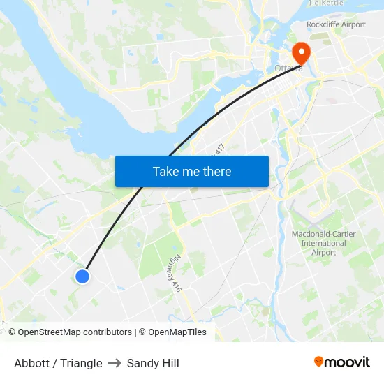 Abbott / Triangle to Sandy Hill map