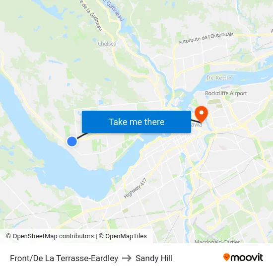 Front/De La Terrasse-Eardley to Sandy Hill map