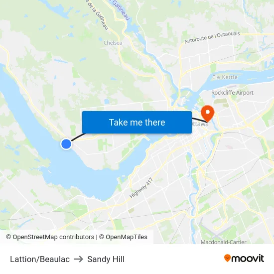 Lattion/Beaulac to Sandy Hill map