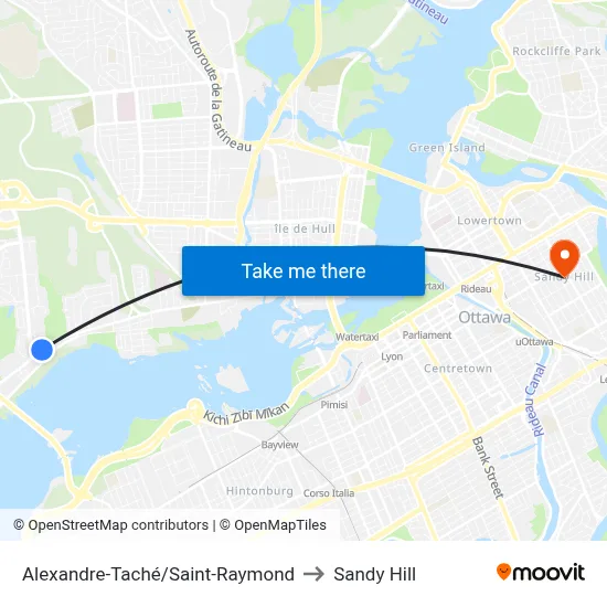 Alexandre-Taché/Saint-Raymond to Sandy Hill map