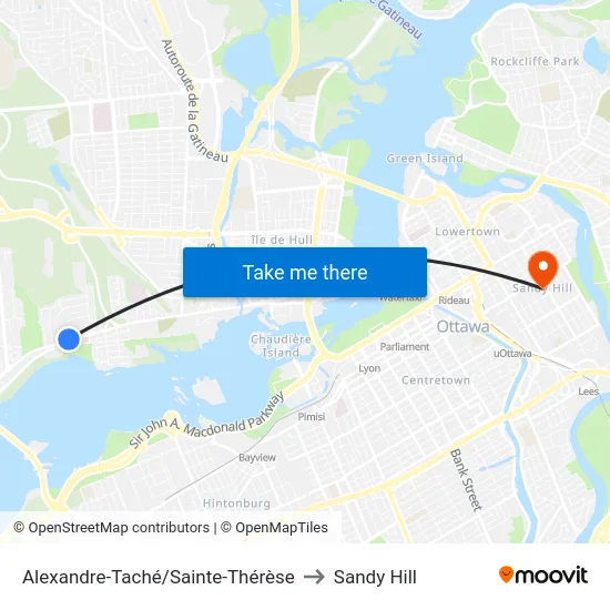 Alexandre-Taché/Sainte-Thérèse to Sandy Hill map