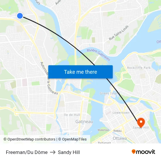 Freeman/Du Dôme to Sandy Hill map