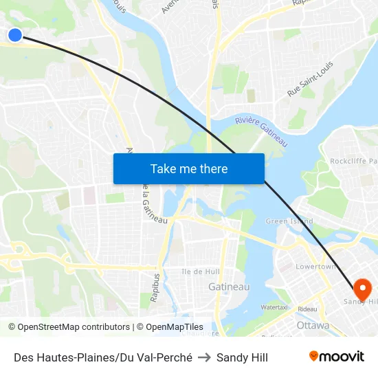 Des Hautes-Plaines/Du Val-Perché to Sandy Hill map