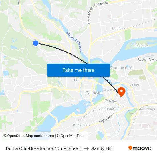 De La Cité-Des-Jeunes/Du Plein-Air to Sandy Hill map