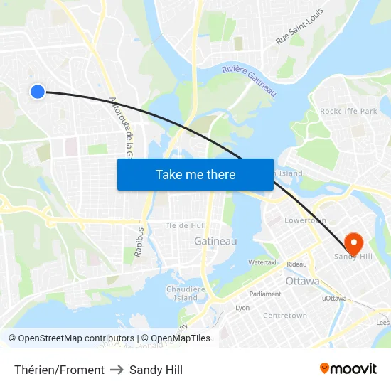 Thérien/Froment to Sandy Hill map