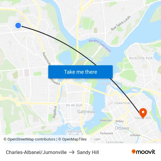 Charles-Albanel/Jumonville to Sandy Hill map