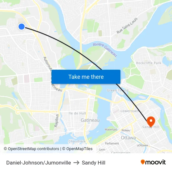 Daniel-Johnson/Jumonville to Sandy Hill map