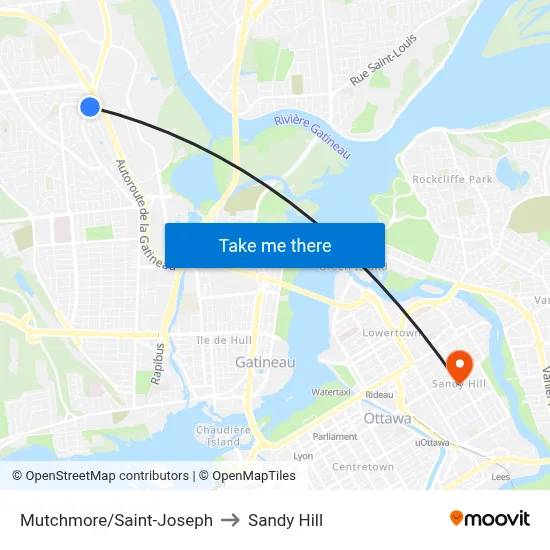 Mutchmore/Saint-Joseph to Sandy Hill map