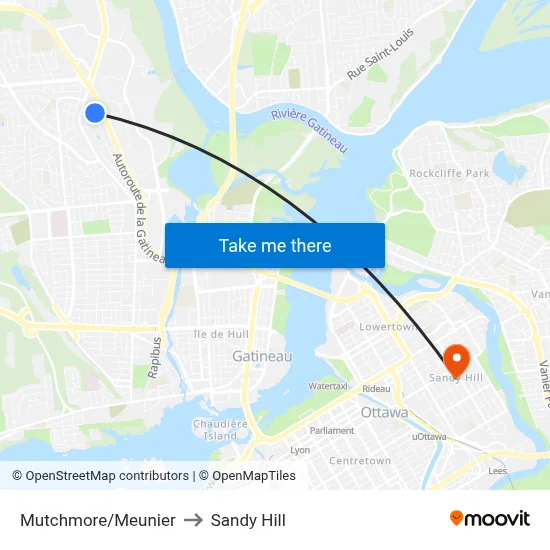 Mutchmore/Meunier to Sandy Hill map