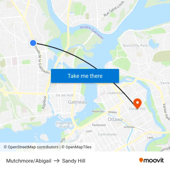 Mutchmore/Abigail to Sandy Hill map