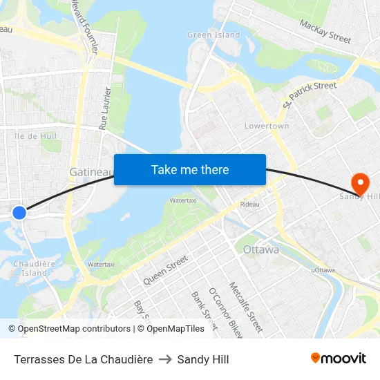 Terrasses De La Chaudière to Sandy Hill map