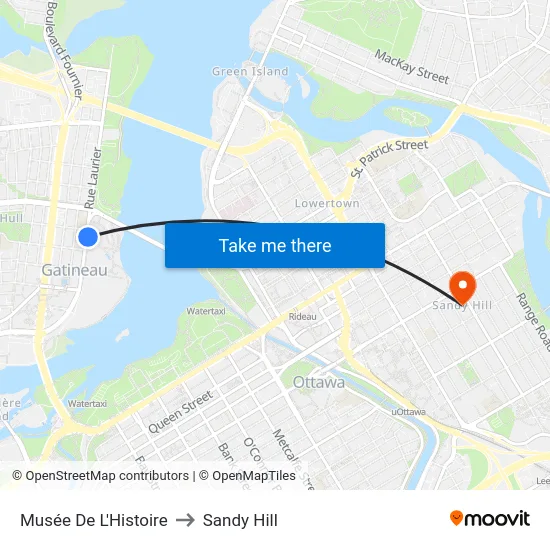 Musée De L'Histoire to Sandy Hill map