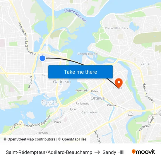 Saint-Rédempteur/Adélard-Beauchamp to Sandy Hill map