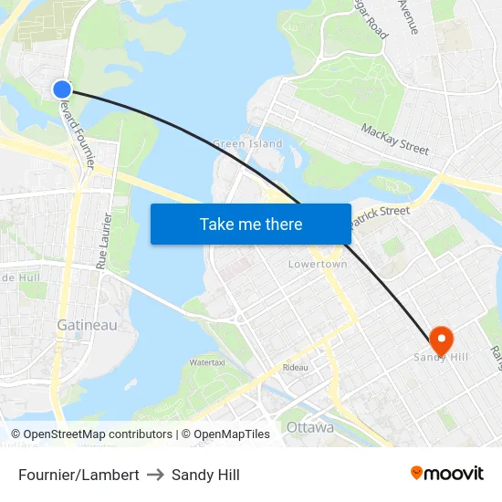 Fournier/Lambert to Sandy Hill map